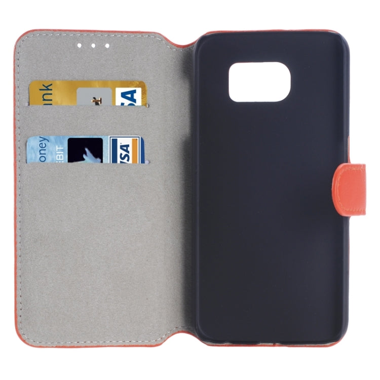 For Galaxy S6 / G920 Horizontal Flip Magnetic Buckle Leather Case with Card Slots & Holder