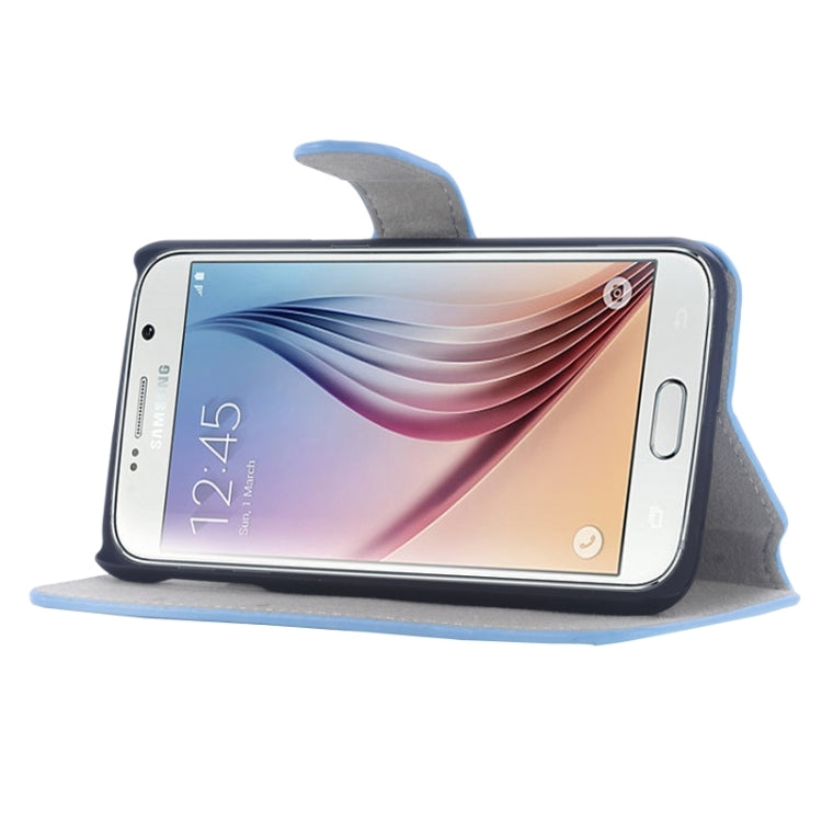 For Galaxy S6 / G920 Horizontal Flip Magnetic Buckle Leather Case with Card Slots & Holder