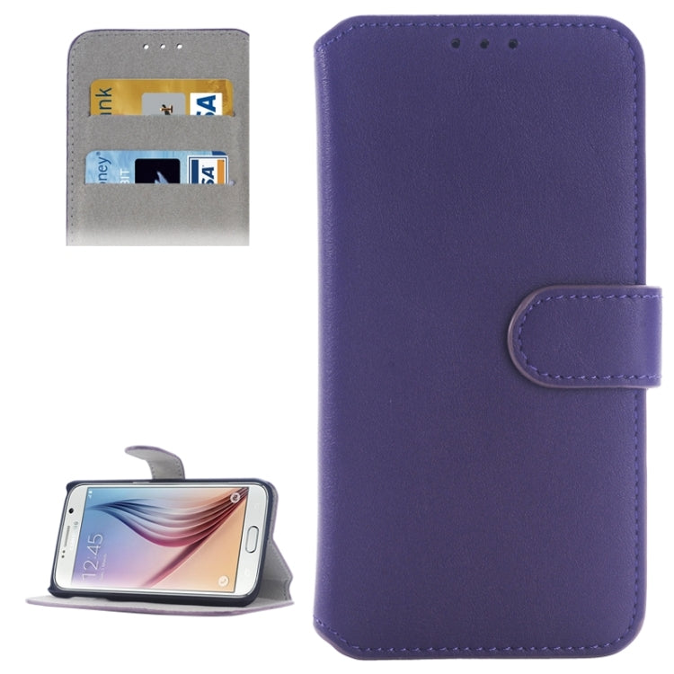 For Galaxy S6 / G920 Horizontal Flip Magnetic Buckle Leather Case with Card Slots & Holder