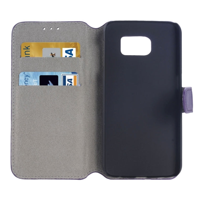 For Galaxy S6 / G920 Horizontal Flip Magnetic Buckle Leather Case with Card Slots & Holder