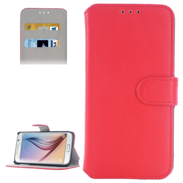 For Galaxy S6 / G920 Horizontal Flip Magnetic Buckle Leather Case with Card Slots & Holder