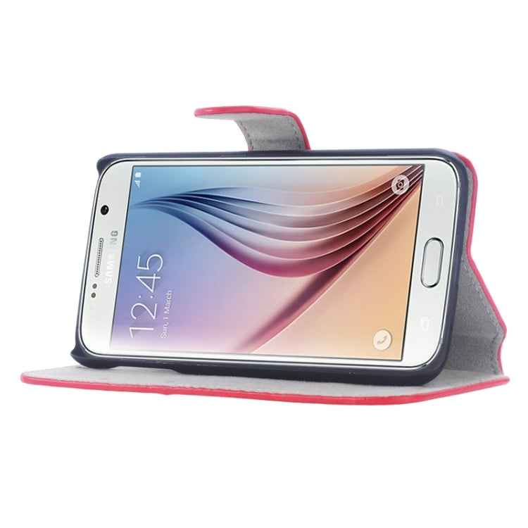 For Galaxy S6 / G920 Horizontal Flip Magnetic Buckle Leather Case with Card Slots & Holder