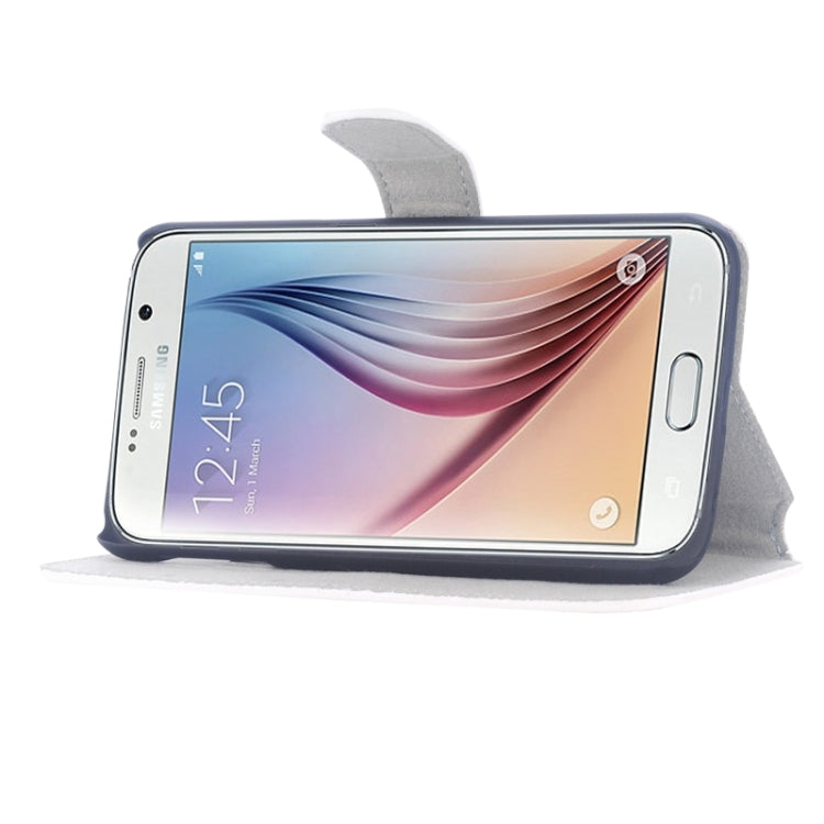 For Galaxy S6 / G920 Horizontal Flip Magnetic Buckle Leather Case with Card Slots & Holder
