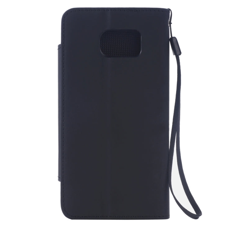 For Galaxy S6 Edge Frosted Texture Horizontal Flip Magnetic Buckle Leather Case with Card Slots & Wallet & Holder & Lanyard