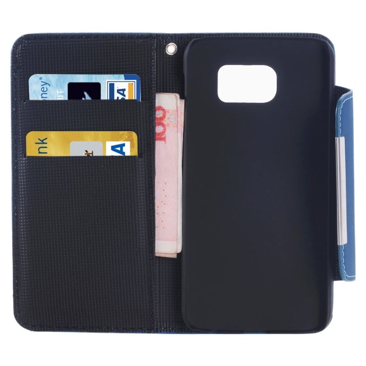 For Galaxy S6 Edge Frosted Texture Horizontal Flip Magnetic Buckle Leather Case with Card Slots & Wallet & Holder & Lanyard