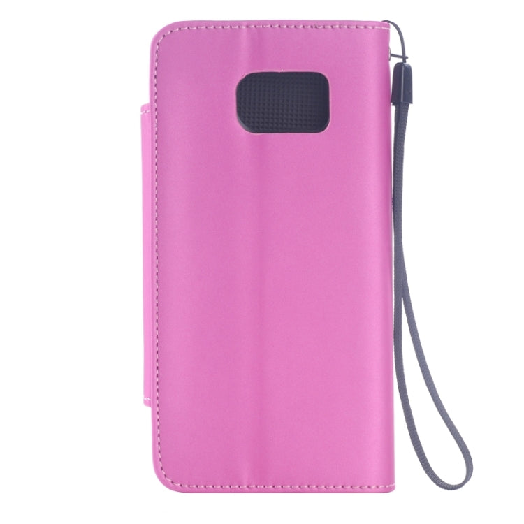 For Galaxy S6 Edge Frosted Texture Horizontal Flip Magnetic Buckle Leather Case with Card Slots & Wallet & Holder & Lanyard