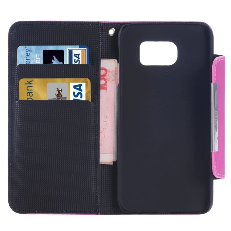 For Galaxy S6 Edge Frosted Texture Horizontal Flip Magnetic Buckle Leather Case with Card Slots & Wallet & Holder & Lanyard