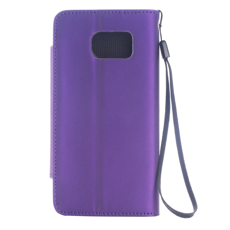 For Galaxy S6 Edge Frosted Texture Horizontal Flip Magnetic Buckle Leather Case with Card Slots & Wallet & Holder & Lanyard