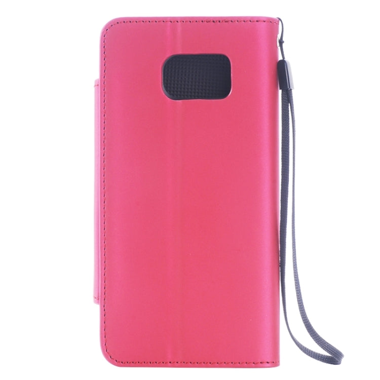 For Galaxy S6 Edge Frosted Texture Horizontal Flip Magnetic Buckle Leather Case with Card Slots & Wallet & Holder & Lanyard