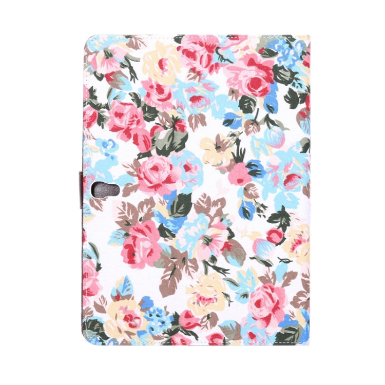 Flowers Pattern Horizontal Flip Leather Case with Card Slot & Wallet & Holder for Galaxy Tab S 10.5 / T800(White)