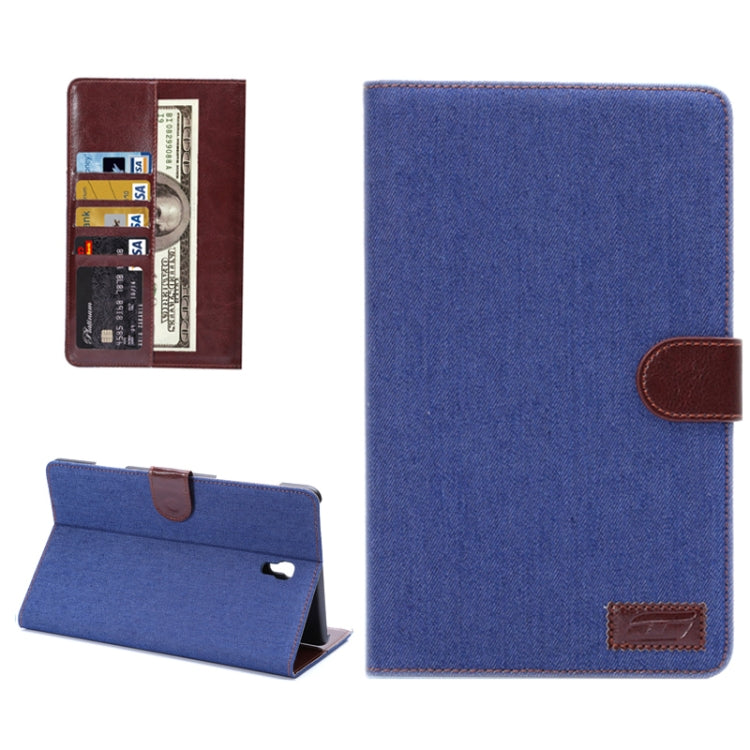 Denim Texture Horizontal Flip Leather Case with Card Slot & Wallet & Holder for Galaxy Tab S 8.4 / T700