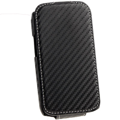 Carbon Fiber Style Vertical Flip Leather Case for Galaxy Trend Duos / S7562(Black)