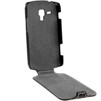 Carbon Fiber Style Vertical Flip Leather Case for Galaxy Trend Duos / S7562(Black)