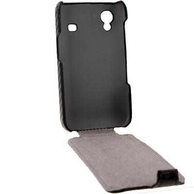 Carbon Fiber Style Vertical Flip Leather Case for Galaxy Ace / S5830