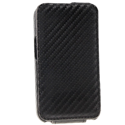 Carbon Fiber Style Vertical Flip Leather Case for Galaxy Ace / S5830