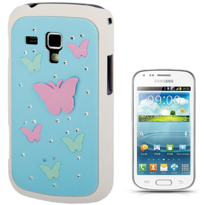 Butterfly Pattern Diamond Encrusted Plastic Case for Galaxy Trend Duos / S7562