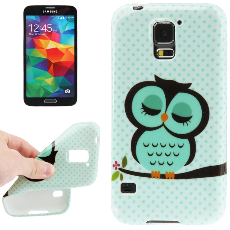 Owl Pattern Smooth Surface TPU Protective Case for Galaxy S5 / G900