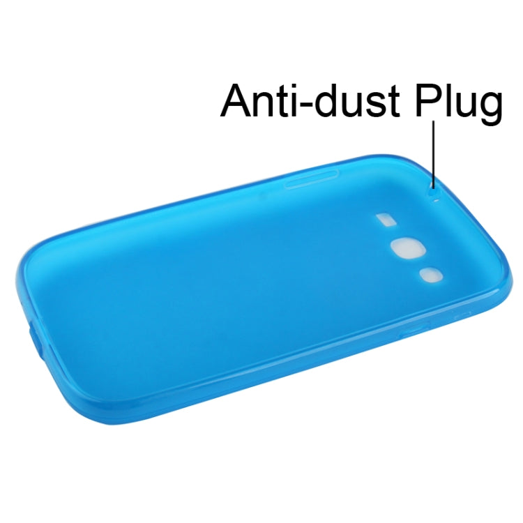 Pure Color Translucent TPU Case with Earphone Anti-dust Plug for Galaxy Grand Duos / i9082