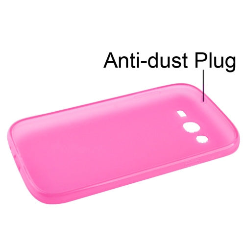 Pure Color Translucent TPU Case with Earphone Anti-dust Plug for Galaxy Grand Duos / i9082