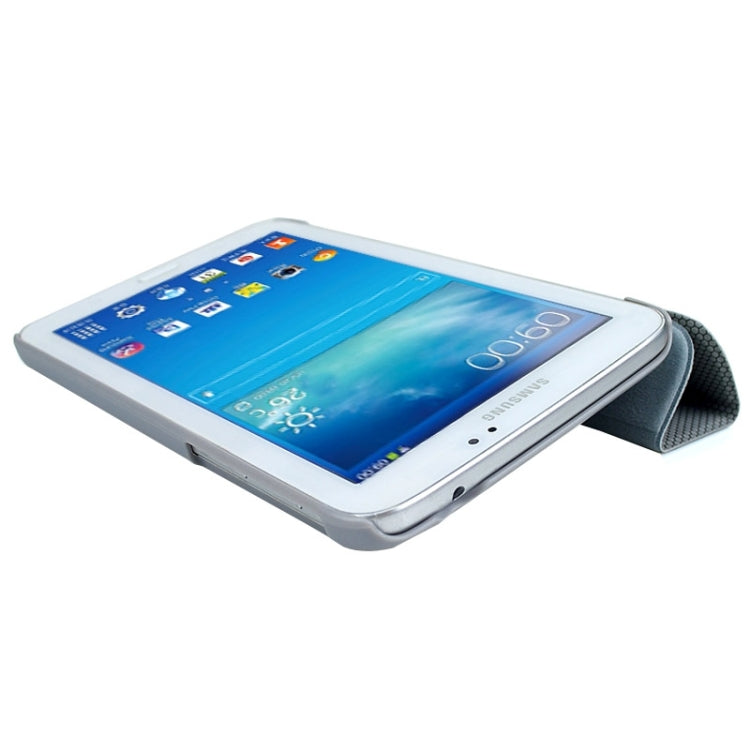 3-fold Spherical Texture Leather Case with Holder for Galaxy Tab 3 7.0 / P3200(Grey)