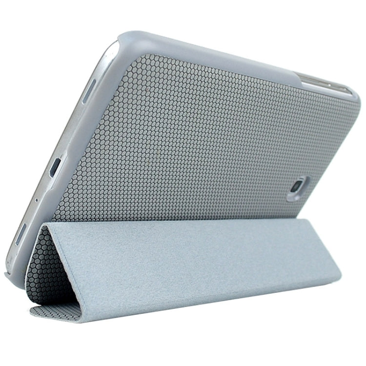 3-fold Spherical Texture Leather Case with Holder for Galaxy Tab 3 7.0 / P3200(Grey)