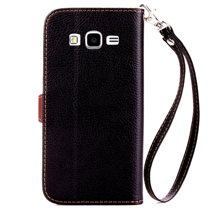 Leaf Magnetic Snap Litchi Texture Horizontal Flip Leather Case with Card Slots & Holder & Wallet & Lanyard for Galaxy Grand Prime / G530H
