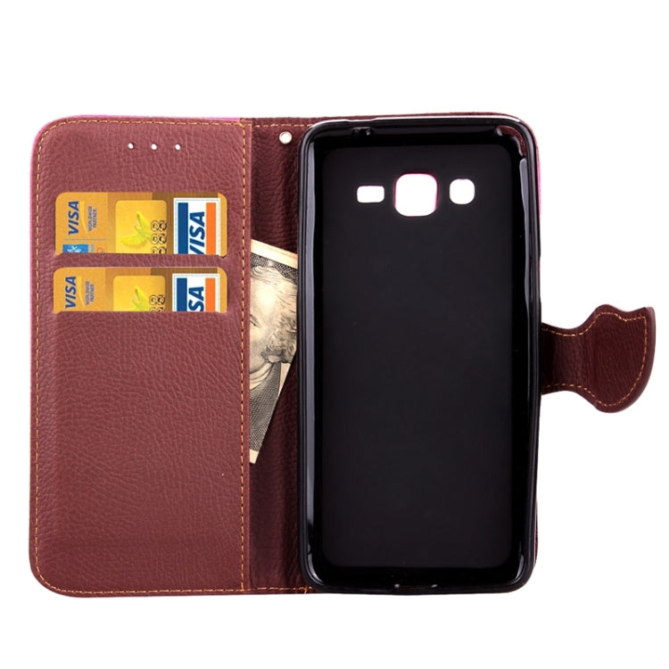 Leaf Magnetic Snap Litchi Texture Horizontal Flip Leather Case with Card Slots & Holder & Wallet & Lanyard for Galaxy Grand Prime / G530H