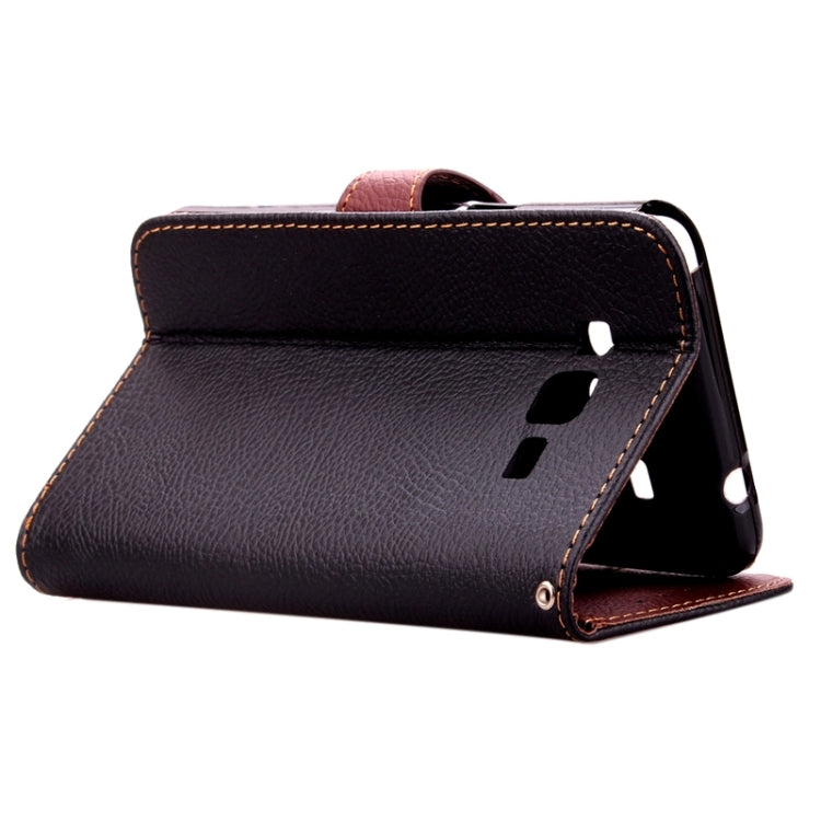 Leaf Magnetic Snap Litchi Texture Horizontal Flip Leather Case with Card Slots & Holder & Wallet & Lanyard for Galaxy Grand Prime / G530H