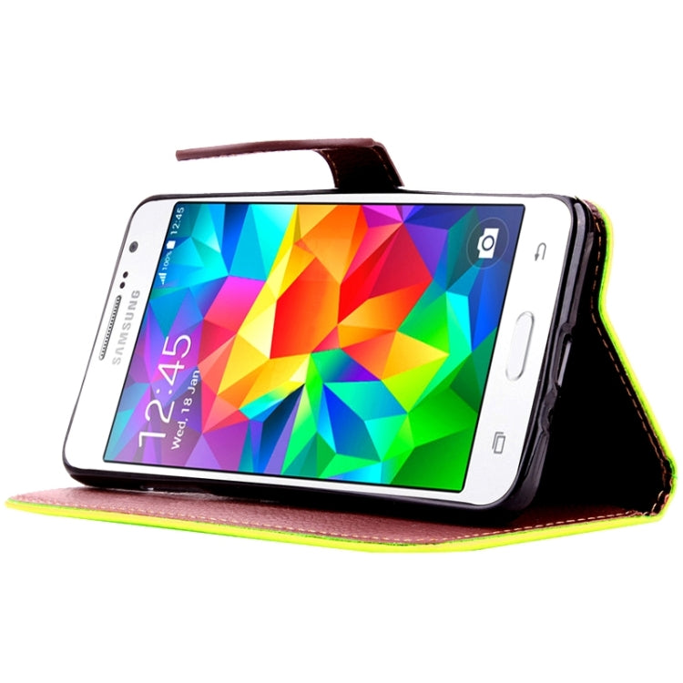 Leaf Magnetic Snap Litchi Texture Horizontal Flip Leather Case with Card Slots & Holder & Wallet & Lanyard for Galaxy Grand Prime / G530H