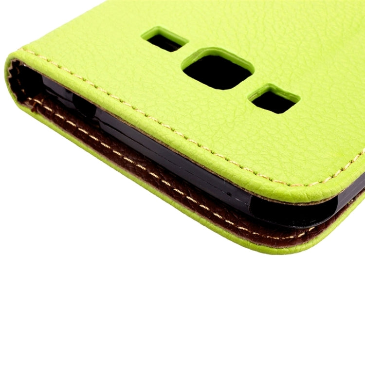 Leaf Magnetic Snap Litchi Texture Horizontal Flip Leather Case with Card Slots & Holder & Wallet & Lanyard for Galaxy Grand Prime / G530H