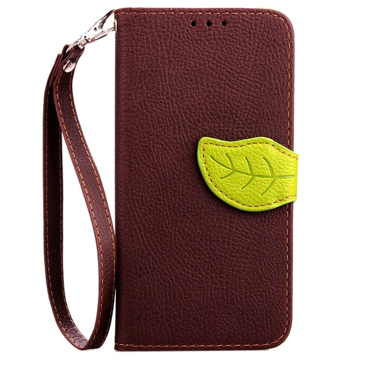 Leaf Magnetic Snap Litchi Texture Horizontal Flip Leather Case with Card Slots & Holder & Wallet & Lanyard for Galaxy Grand Prime / G530H