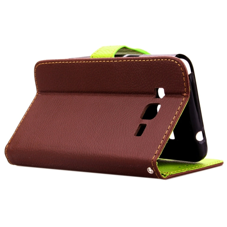 Leaf Magnetic Snap Litchi Texture Horizontal Flip Leather Case with Card Slots & Holder & Wallet & Lanyard for Galaxy Grand Prime / G530H