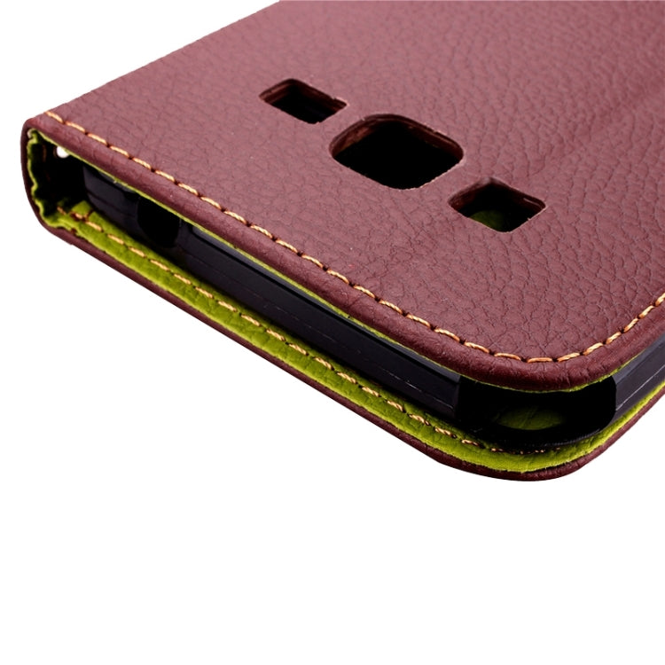 Leaf Magnetic Snap Litchi Texture Horizontal Flip Leather Case with Card Slots & Holder & Wallet & Lanyard for Galaxy Grand Prime / G530H