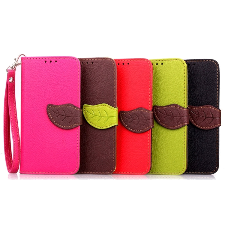 Leaf Magnetic Snap Litchi Texture Horizontal Flip Leather Case with Card Slots & Holder & Wallet & Lanyard for Galaxy Grand Prime / G530H