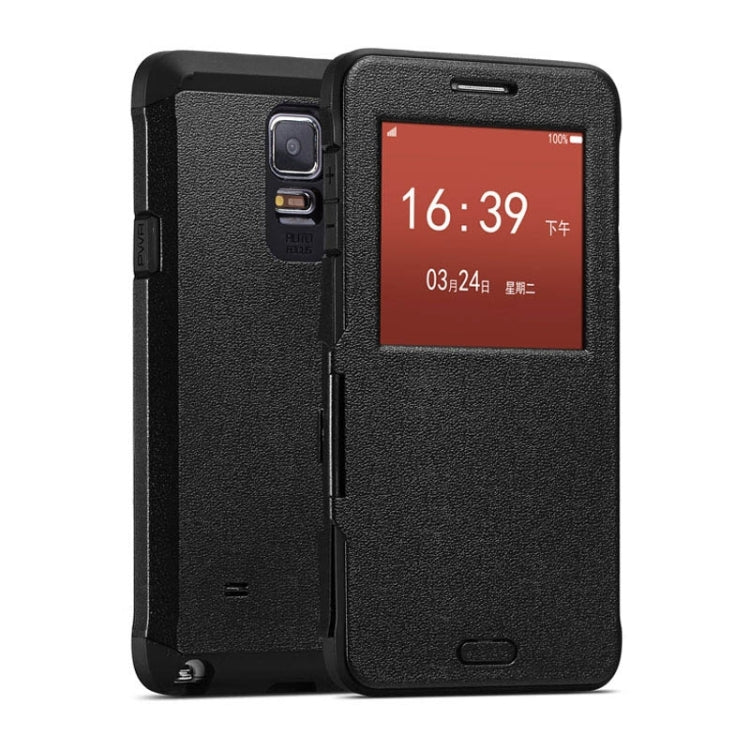 Litchi Texture Horizontal Flip Smart Case with Call Display ID and Receive Call &  Wake-up / Sleep Function for Galaxy Note 4 / N910