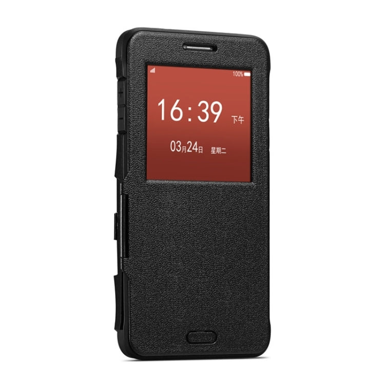 Litchi Texture Horizontal Flip Smart Case with Call Display ID and Receive Call &  Wake-up / Sleep Function for Galaxy Note 4 / N910