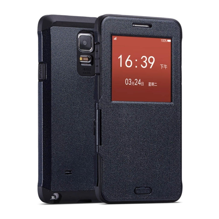 Litchi Texture Horizontal Flip Smart Case with Call Display ID and Receive Call &  Wake-up / Sleep Function for Galaxy Note 4 / N910