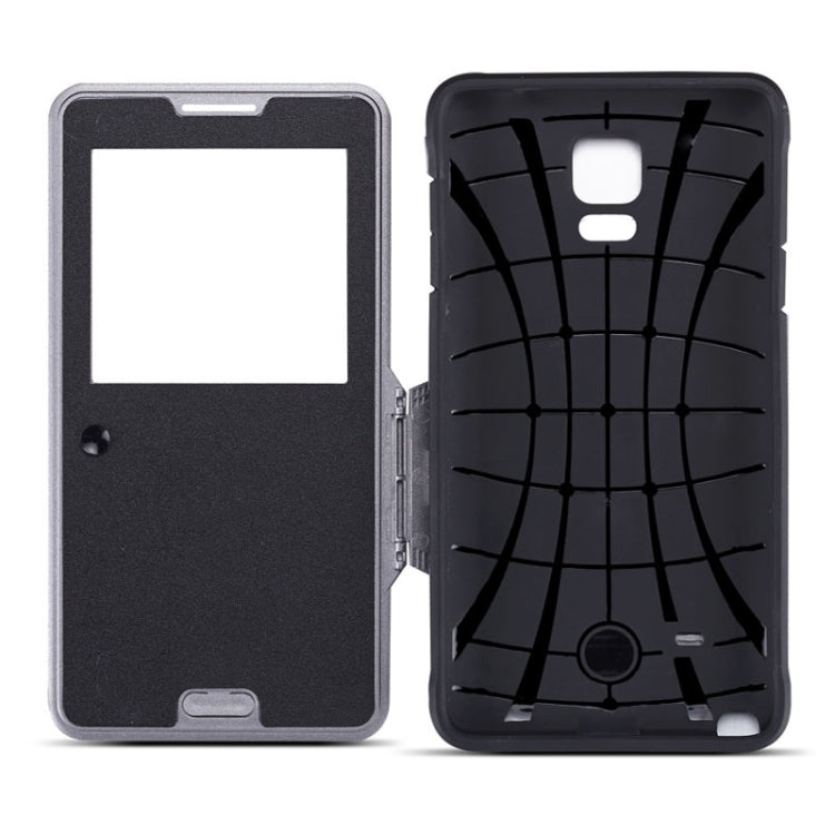 Litchi Texture Horizontal Flip Smart Case with Call Display ID and Receive Call &  Wake-up / Sleep Function for Galaxy Note 4 / N910