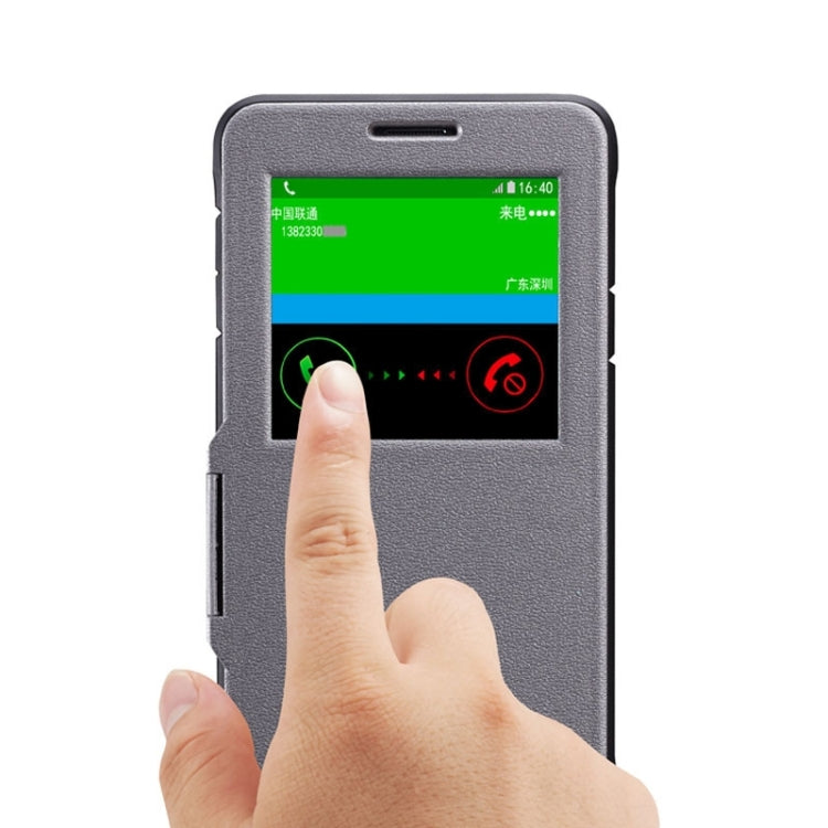Litchi Texture Horizontal Flip Smart Case with Call Display ID and Receive Call &  Wake-up / Sleep Function for Galaxy Note 4 / N910
