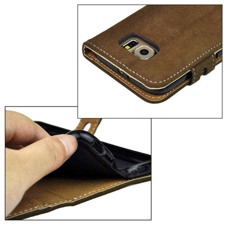 For Galaxy S6 / G920 Angibabe Horizontal Flip Leather Case with Holder & Card Slots & Wallet