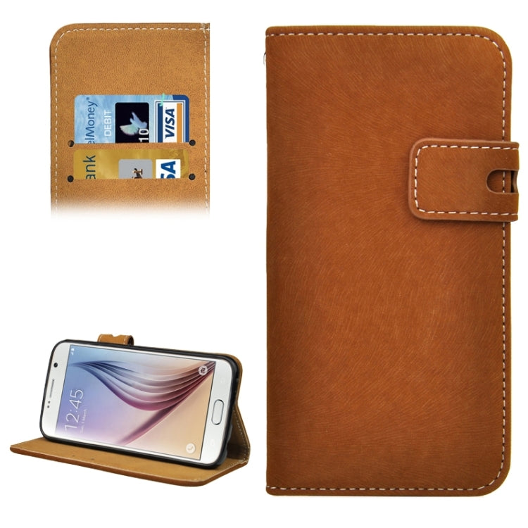 For Galaxy S6 / G920 Angibabe Horizontal Flip Leather Case with Holder & Card Slots & Wallet