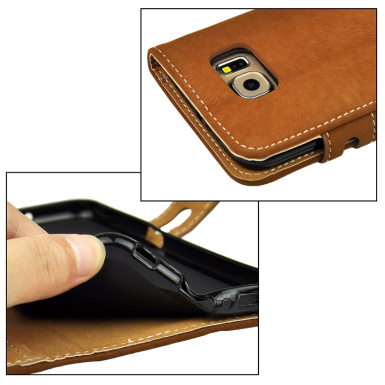 For Galaxy S6 / G920 Angibabe Horizontal Flip Leather Case with Holder & Card Slots & Wallet