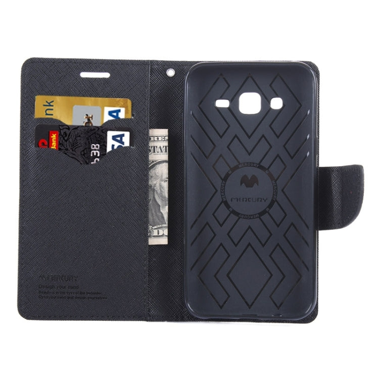 Cross Texture Horizontal Flip Leather Case with Holder & Card Slots & Wallet for Galaxy J5