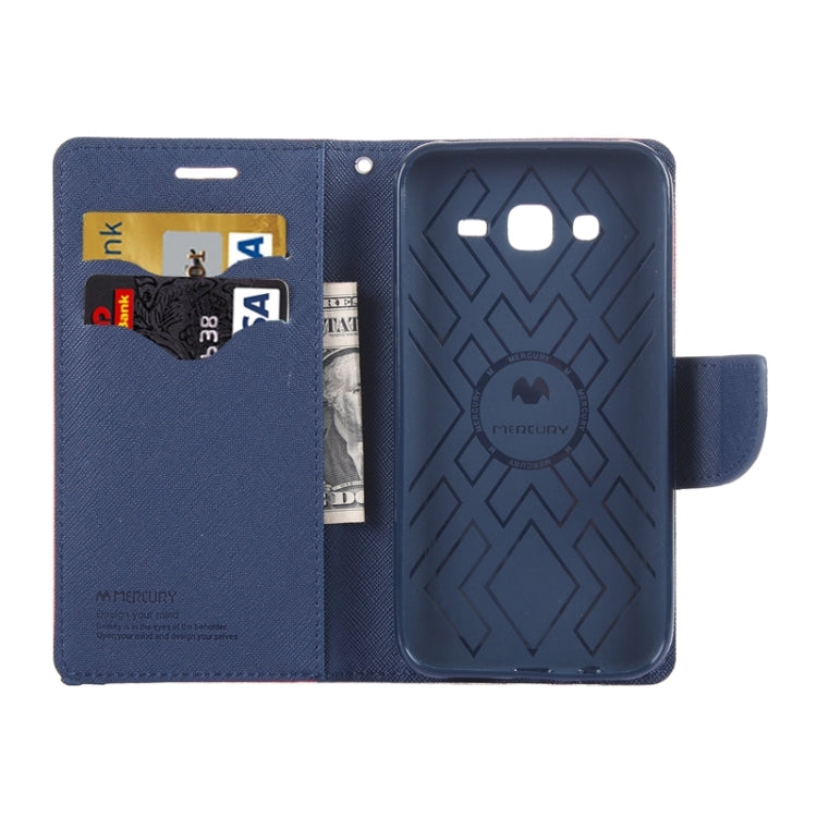 Cross Texture Horizontal Flip Leather Case with Holder & Card Slots & Wallet for Galaxy J5