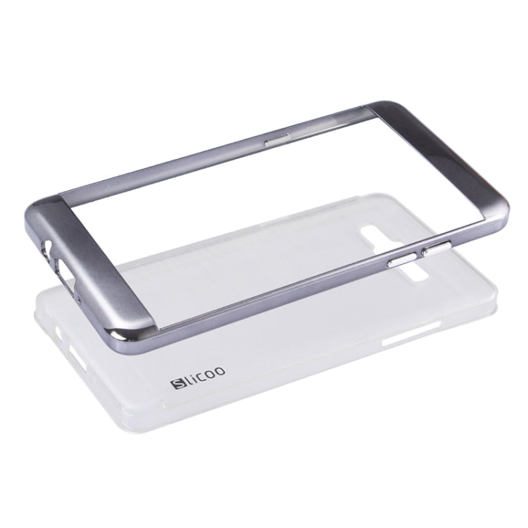 Slicoo Brushed Texture Electroplating Transparenct Combination Case for Galaxy A5 / A500