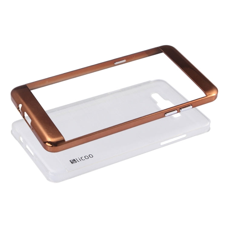 Slicoo Brushed Texture Electroplating Transparenct Combination Case for Galaxy A5 / A500