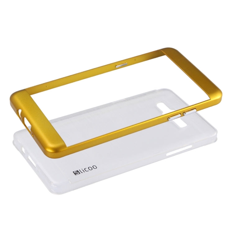 Slicoo Brushed Texture Electroplating Transparenct Combination Case for Galaxy A5 / A500
