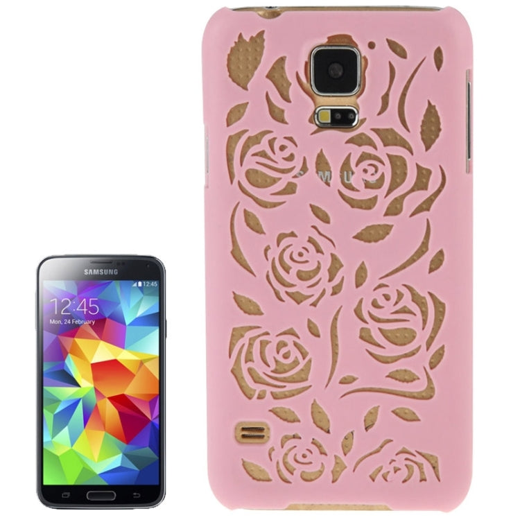 Hollow Out Rose Flowers Pattern Protective Hard Case for Galaxy S5
