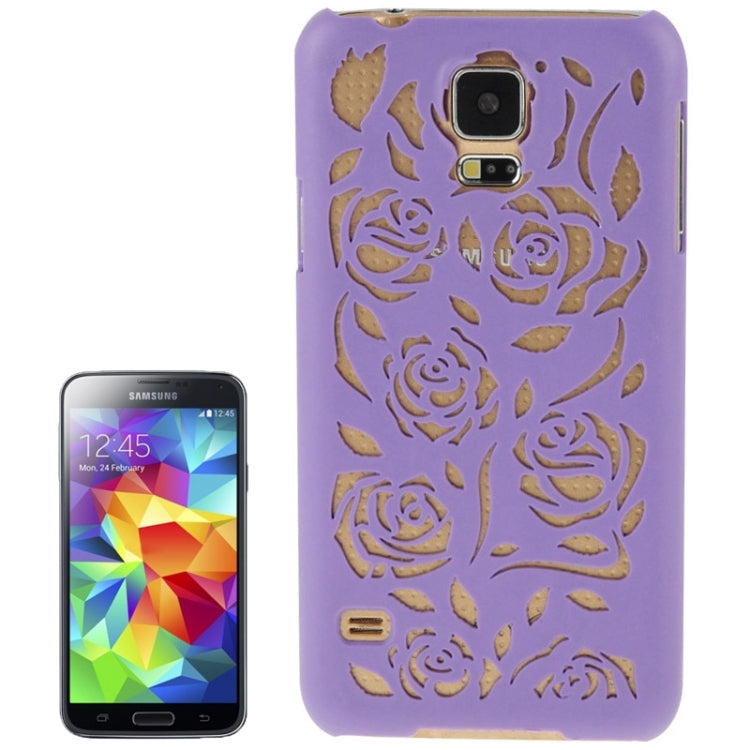Hollow Out Rose Flowers Pattern Protective Hard Case for Galaxy S5