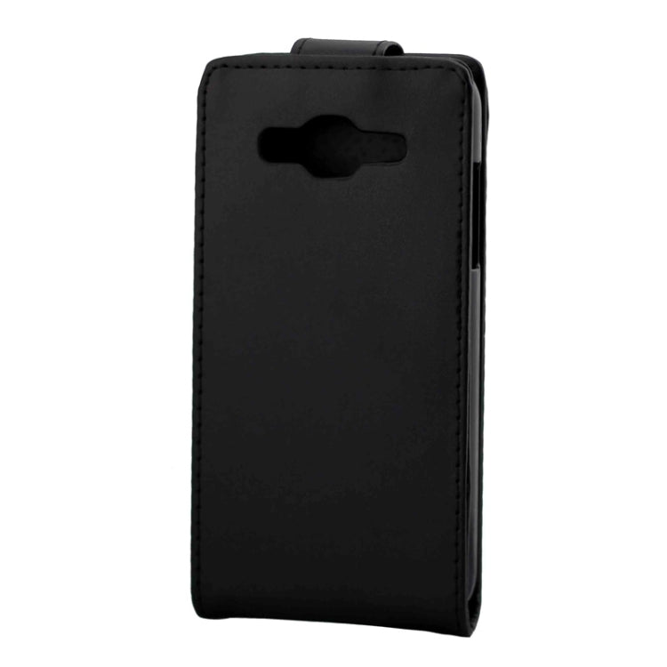 Vertical Flip Magnetic Button Leather Case for Galaxy J5 / J500(Black)